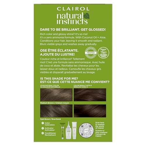 Clairol Natural Instincts color-cream close-up for even, smooth coverage.