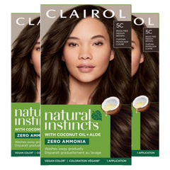 Clairol Natural Instincts 5C bottle for even, fade-friendly color application.