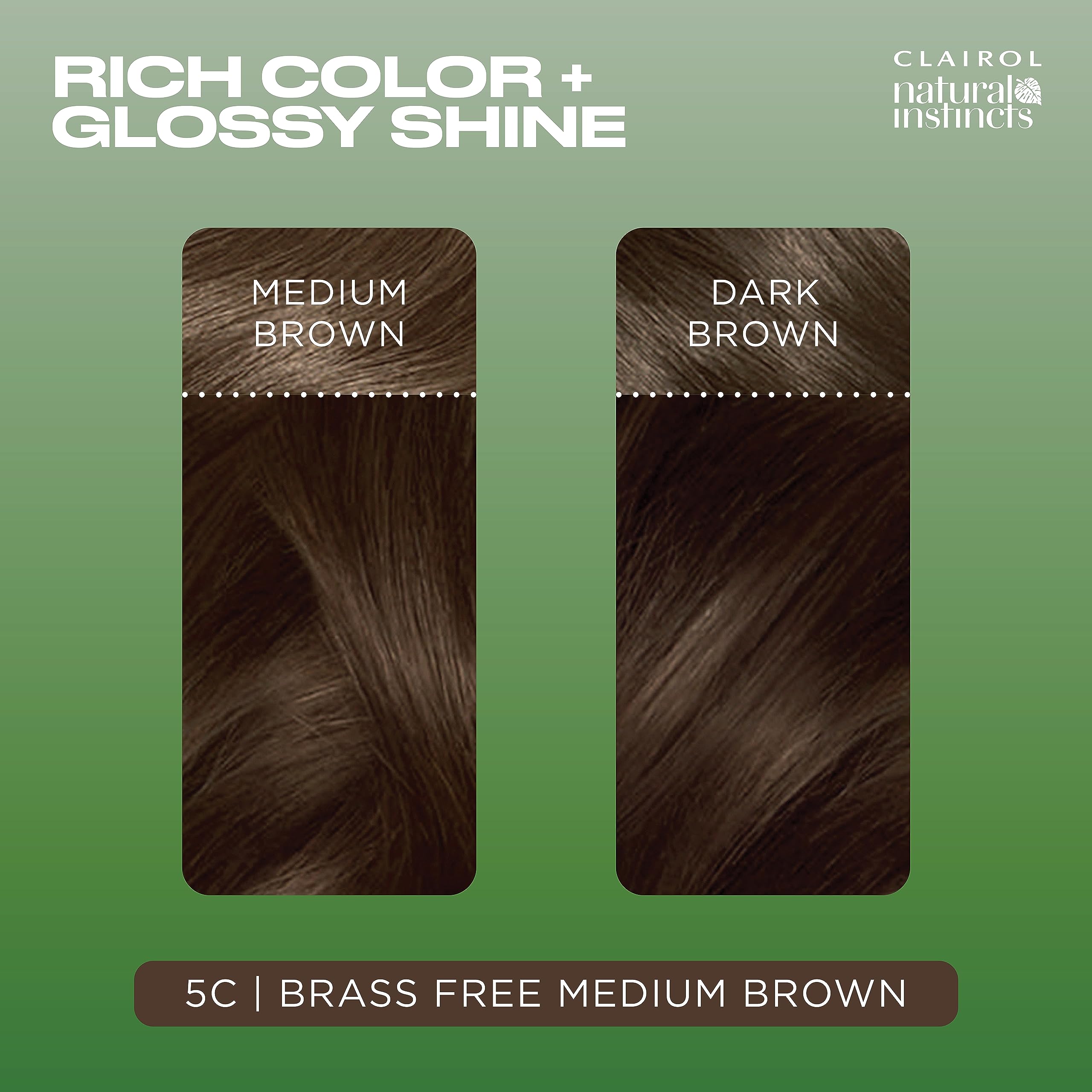 Clairol Natural Instincts 5C gloves for clean, mess-free application.