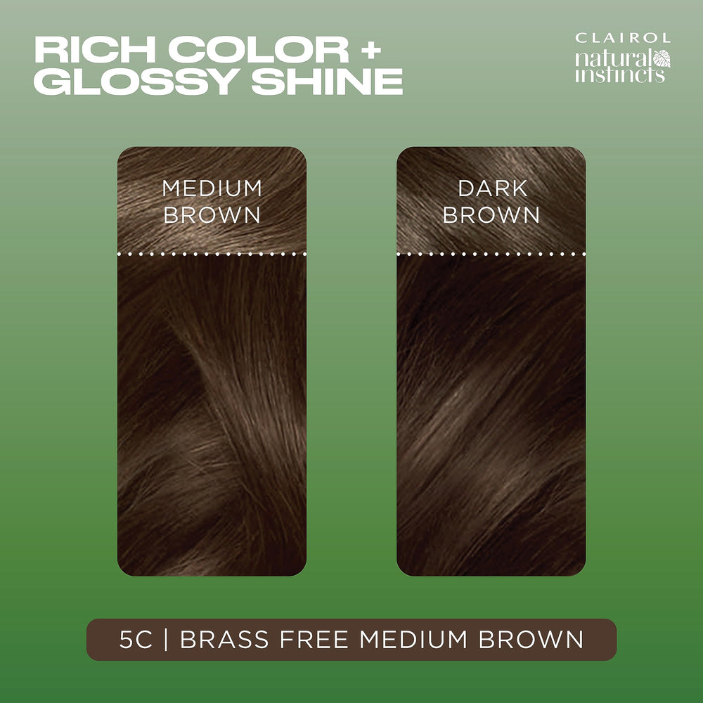 Clairol Natural Instincts 5C gloves for clean, mess-free application.