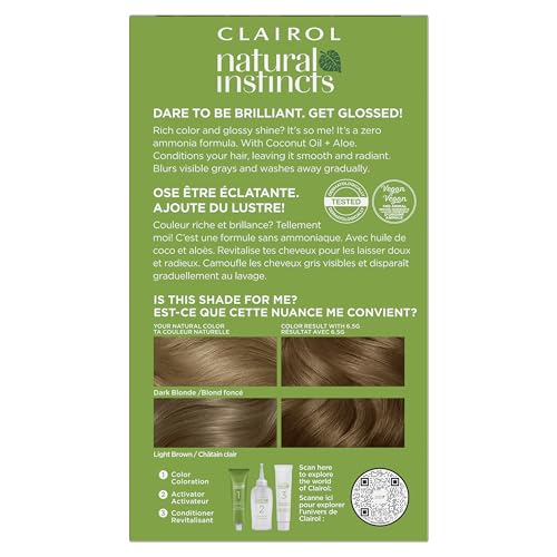 Clairol Natural Instincts pack contents laid out for quick at-home color application