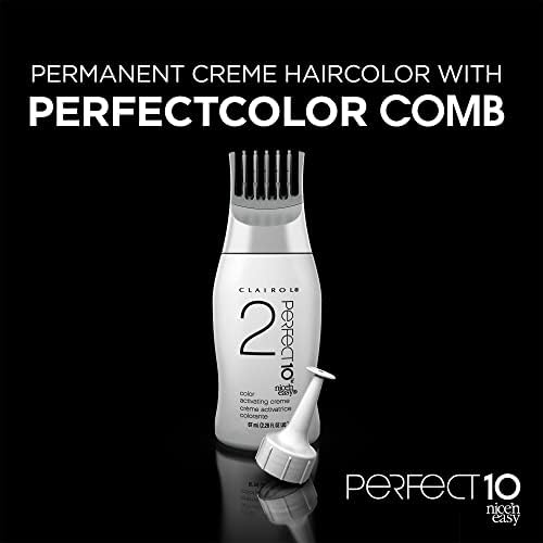 Clairol Nice'n Easy 10-minute dye application saves time.