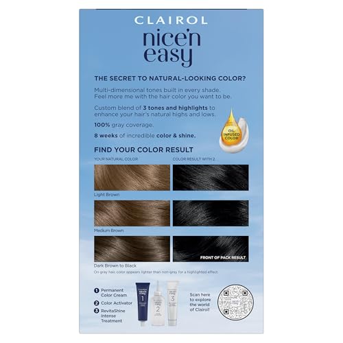 Clairol Nice'n Easy 2 Black color activator bottle enhances even color uptake.