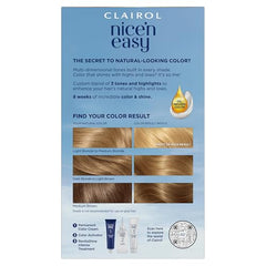 Clairol Nice'n Easy three-tone highlights swatch demonstrating dimensional color