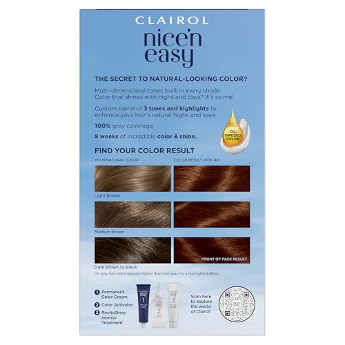 Clairol Nice'n Easy 4R activation bottle image highlights color activation for even uptake