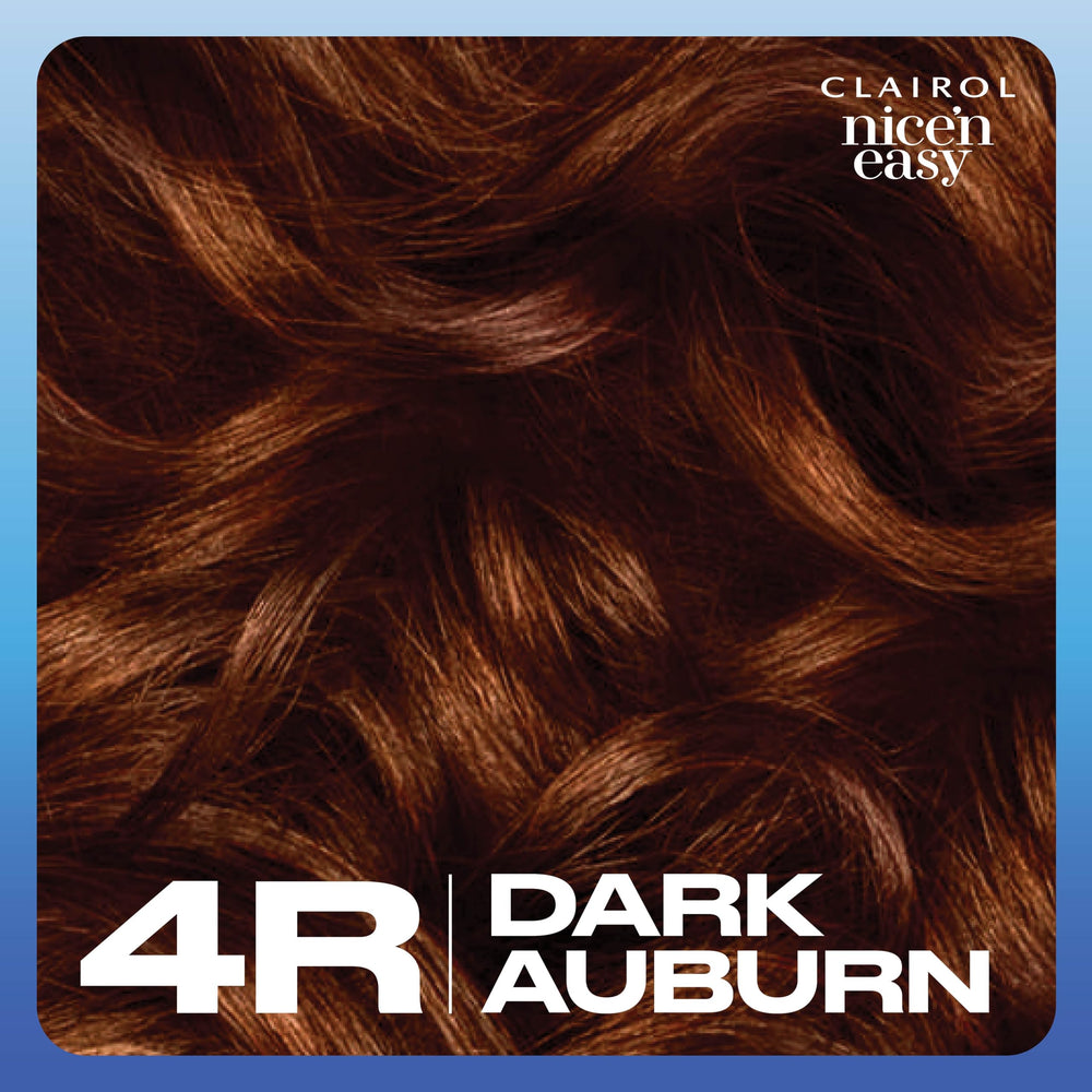 Hair swatch example for Clairol Nice'n Easy 4R to illustrate shade result