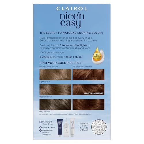 Clairol Nice'n Easy 5CB color swatches preview multi-dimensional tones.