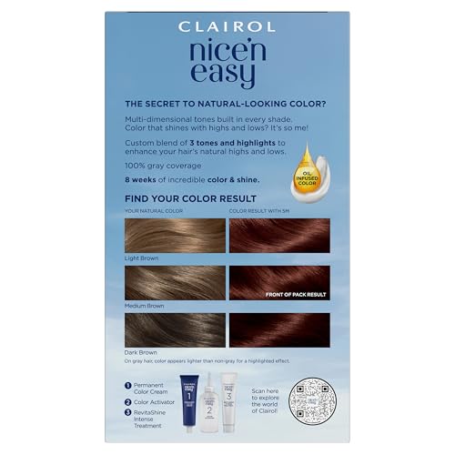 Clairol Nice'n Easy 5M box displays shade packaging and at-home color ease.
