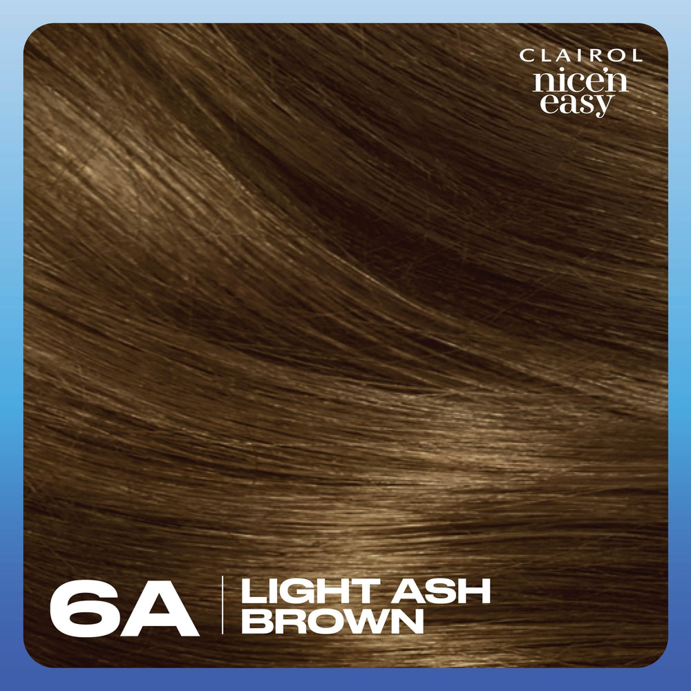 Clairol Nice'n Easy color shine result on finished hair.