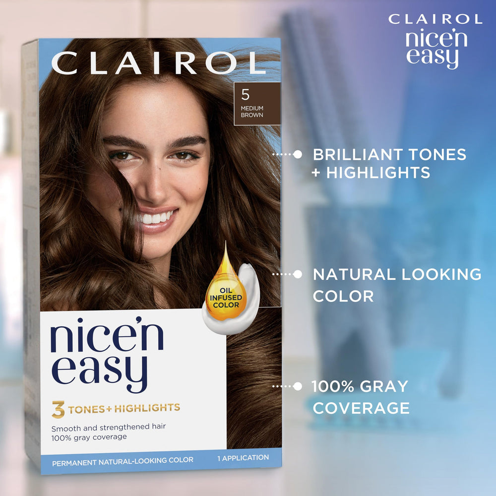Clairol Nice'n Easy illustrated instructions for step-by-step color.
