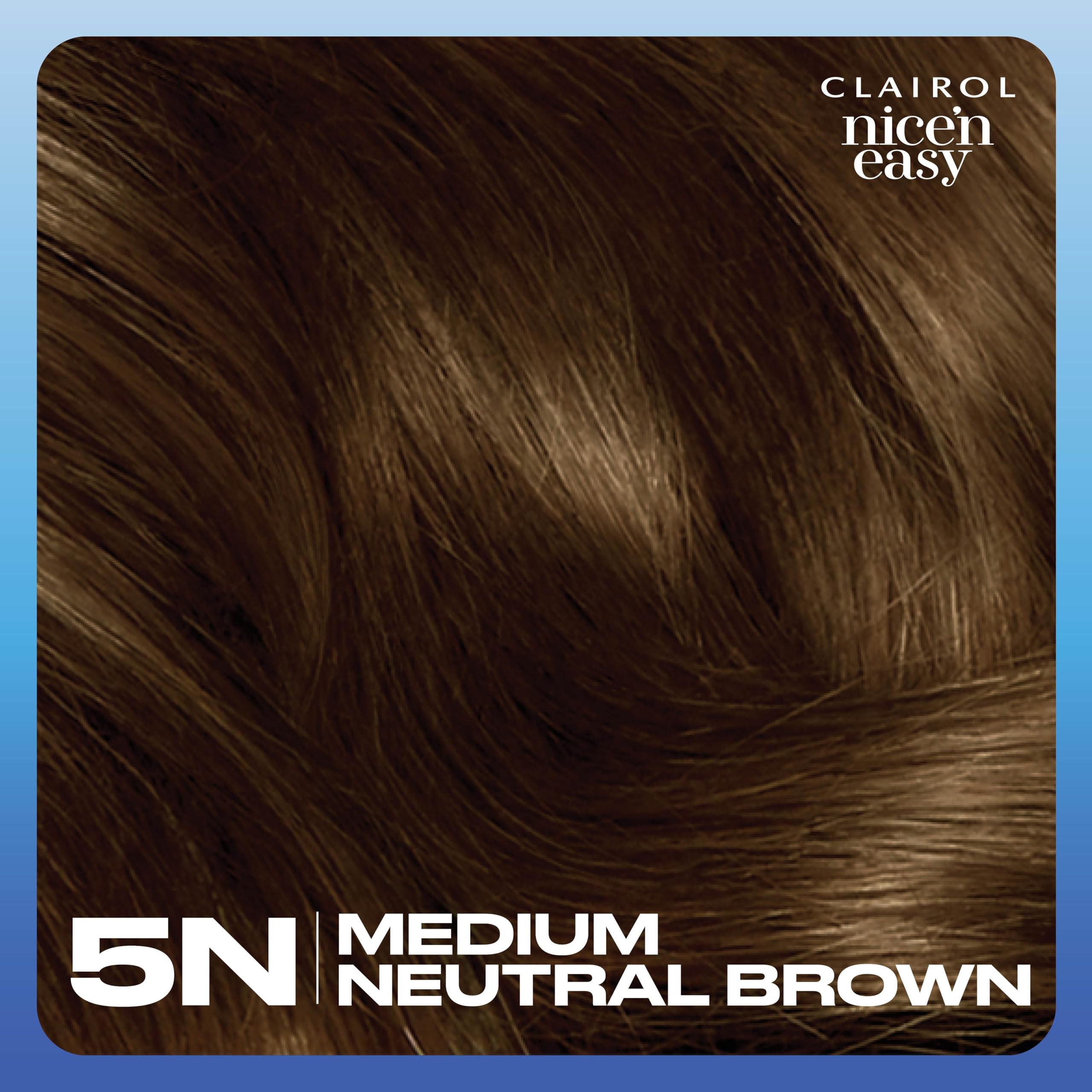 Clairol Nice'n Easy gray coverage visual shows natural looking results.