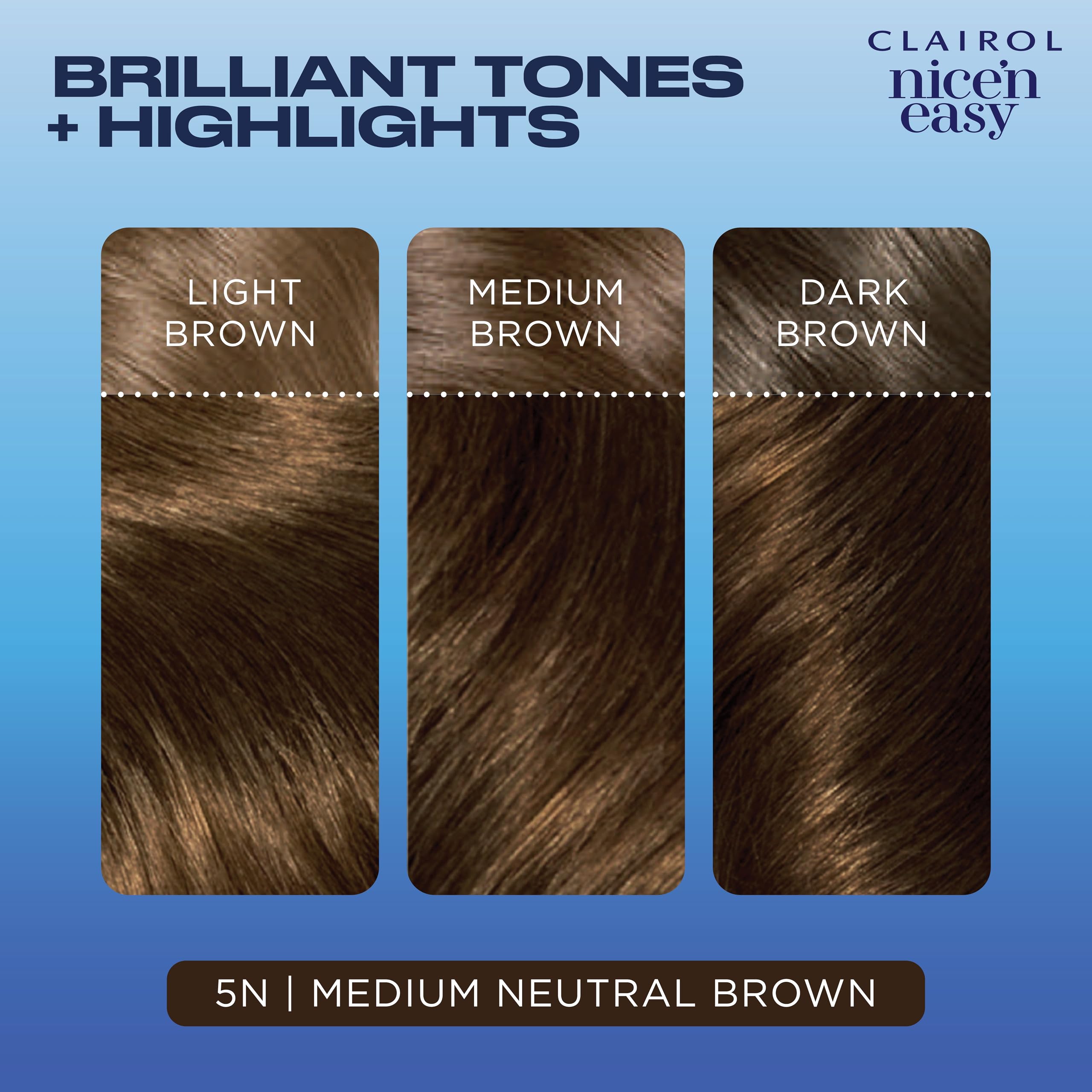 Clairol Nice'n Easy oil-infused formula promotes smoother color uptake.