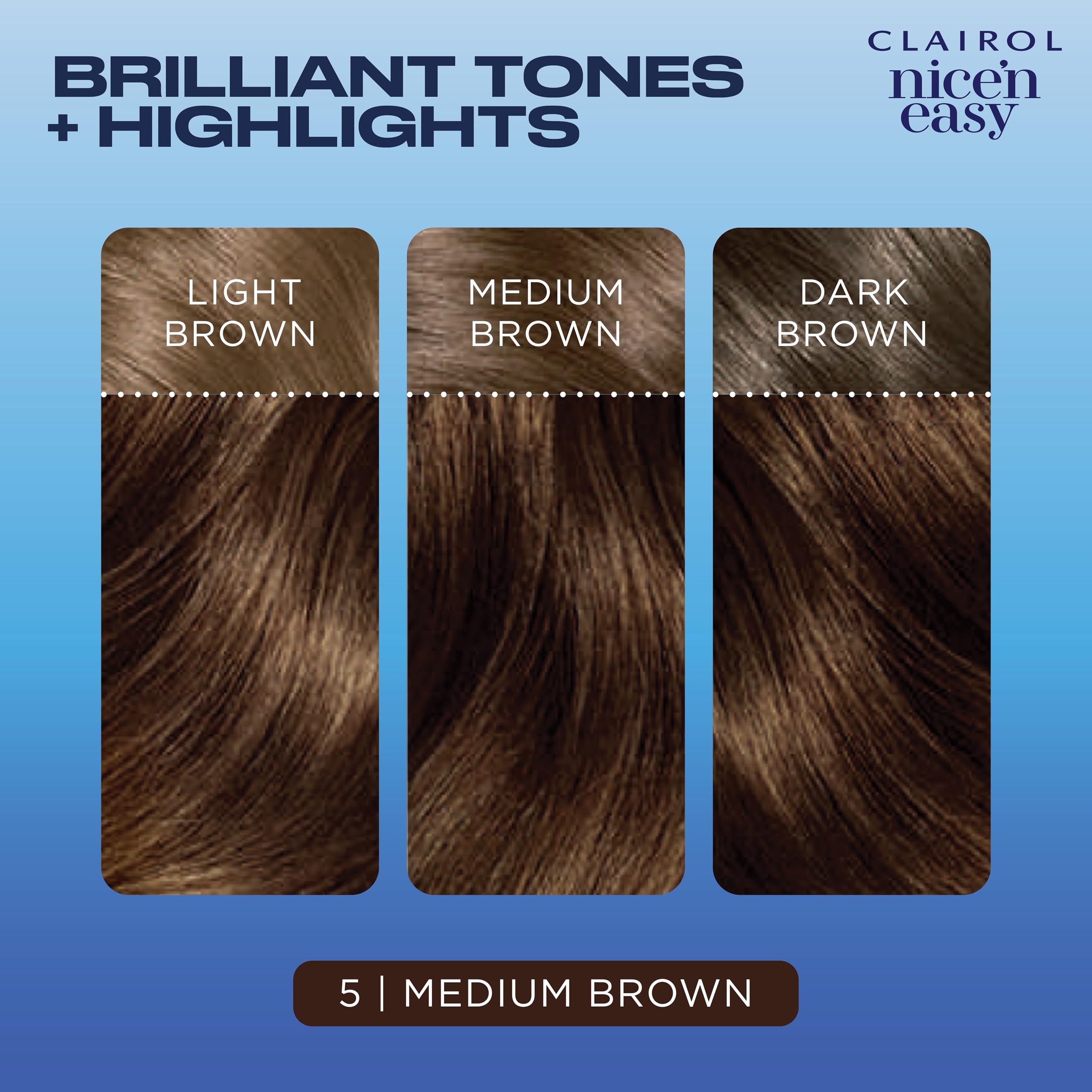 Clairol Nice'n Easy oil-infused formula for smoother color absorption.