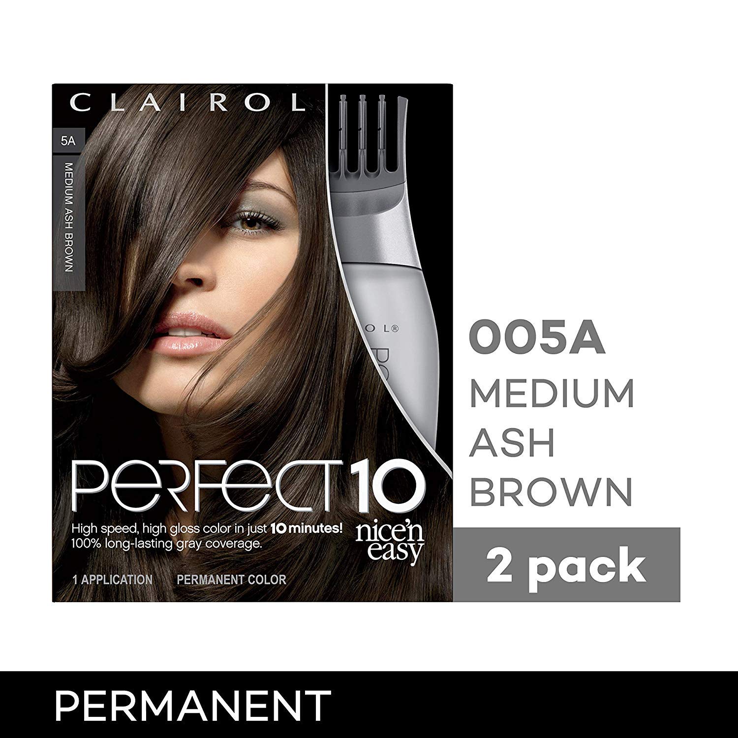 Clairol Nice'n Easy Perfect 10 activator in the kit for seamless color development at home.