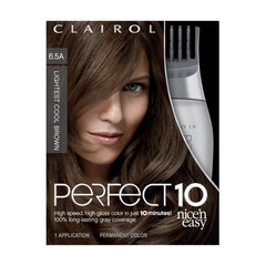 Clairol Nice'n Easy Perfect 10 color cream for natural-looking gray coverage.