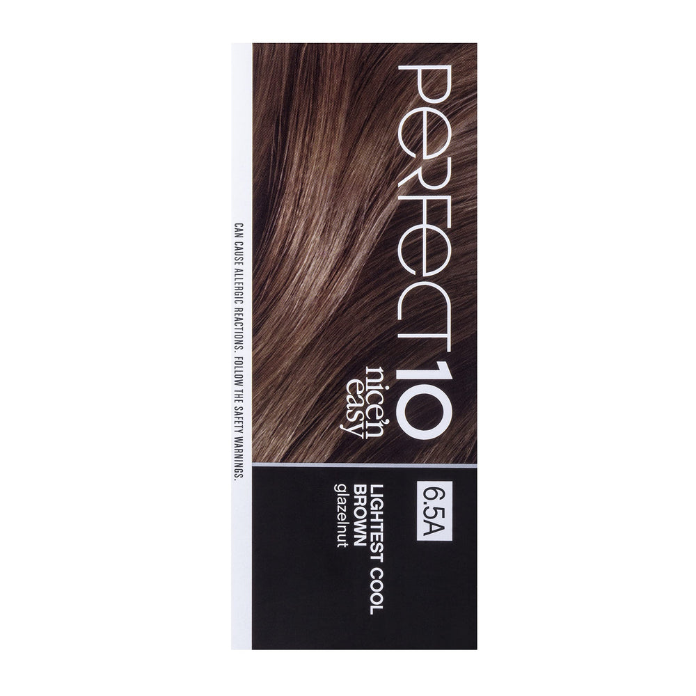 Clairol Nice'n Easy Perfect 10 kit packaging showing contents for easy use.