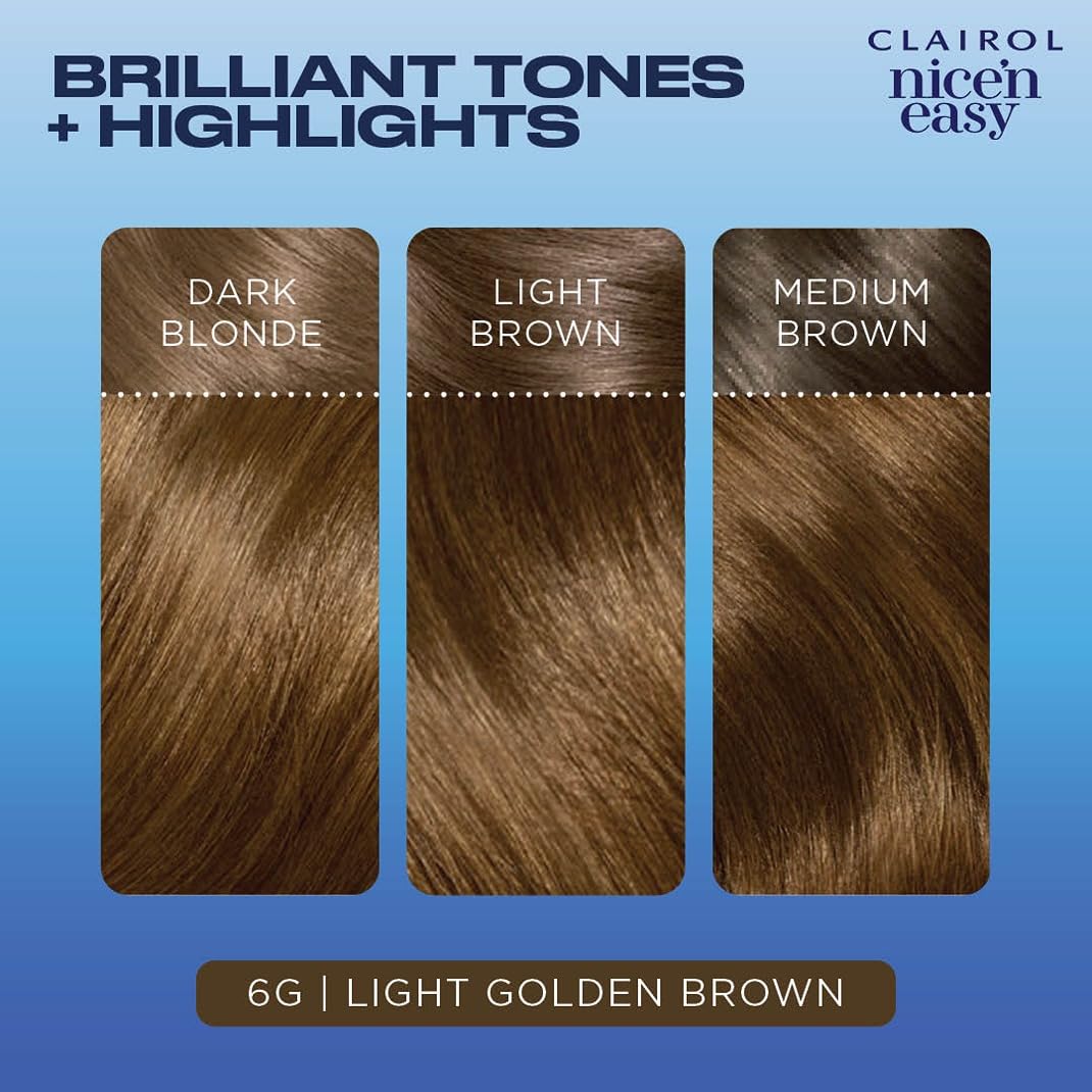 Clairol Nice'n Easy permanent color kit box includes all essentials
