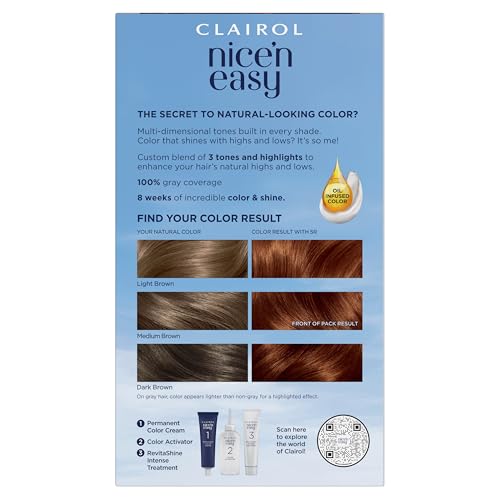 Clairol Nice'n Easy color swatches reveal the warm, natural glow of 5R.
