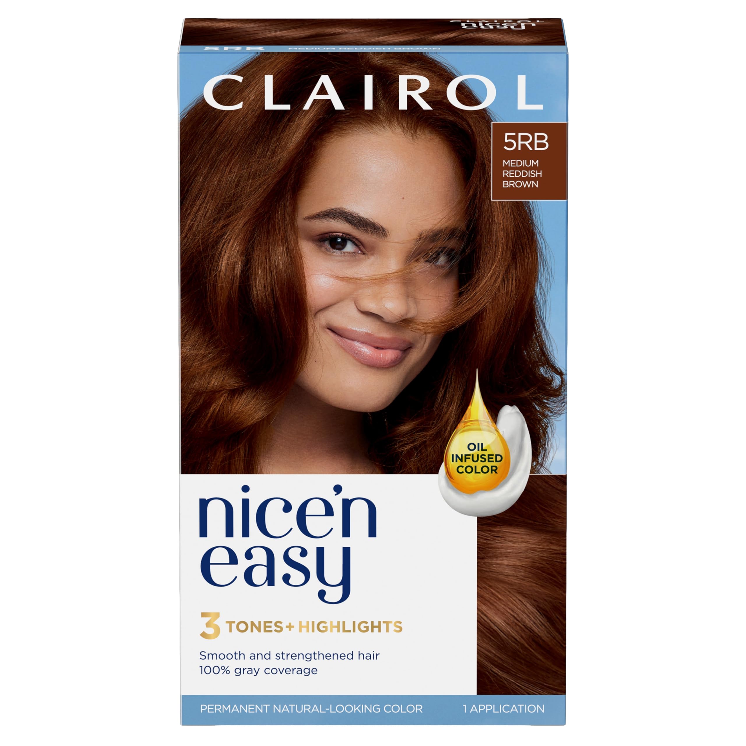 Clairol Nice'n Easy 5RB bottle pour for simple dye application