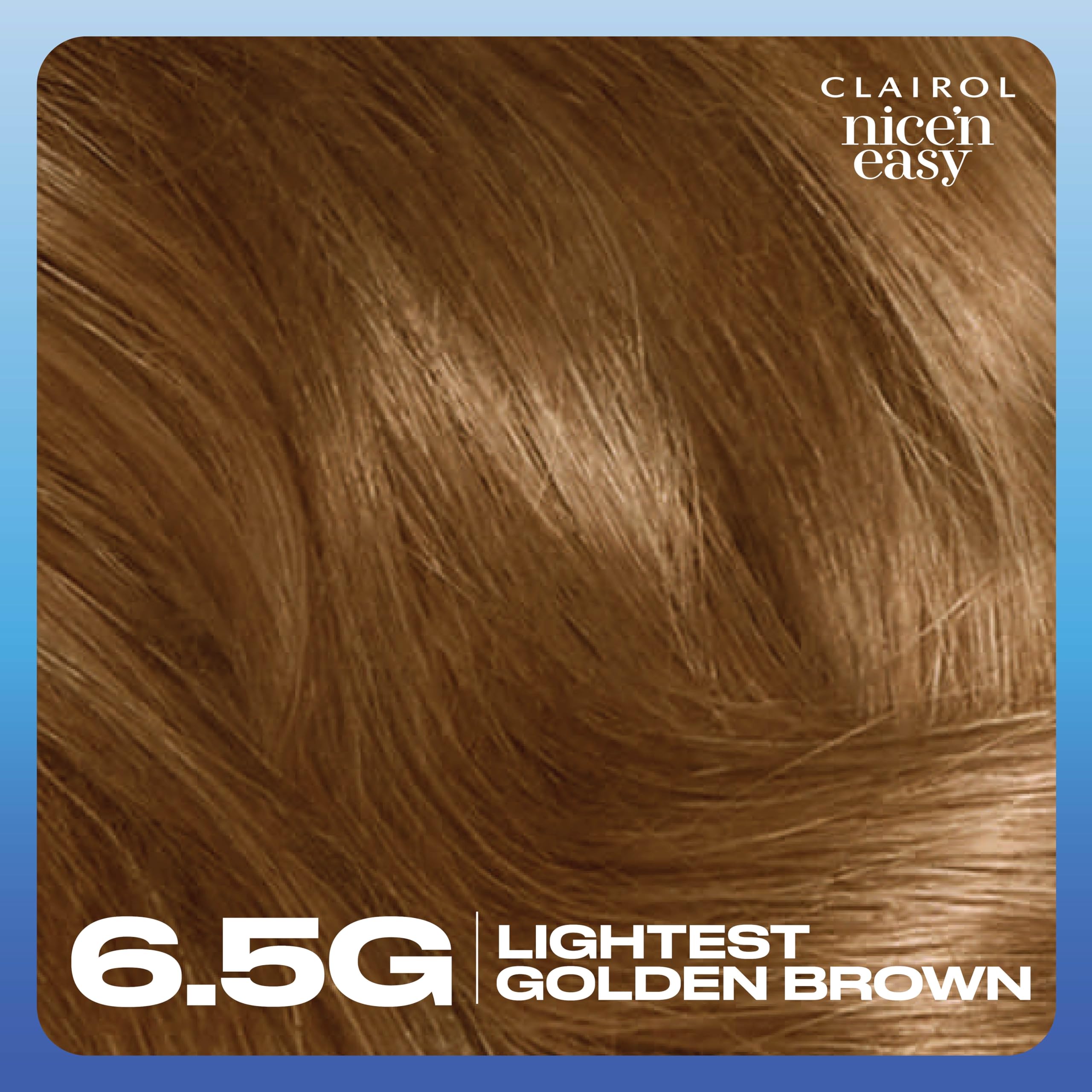 Clairol Nice'n Easy 6.5G shiny natural finish on hair.