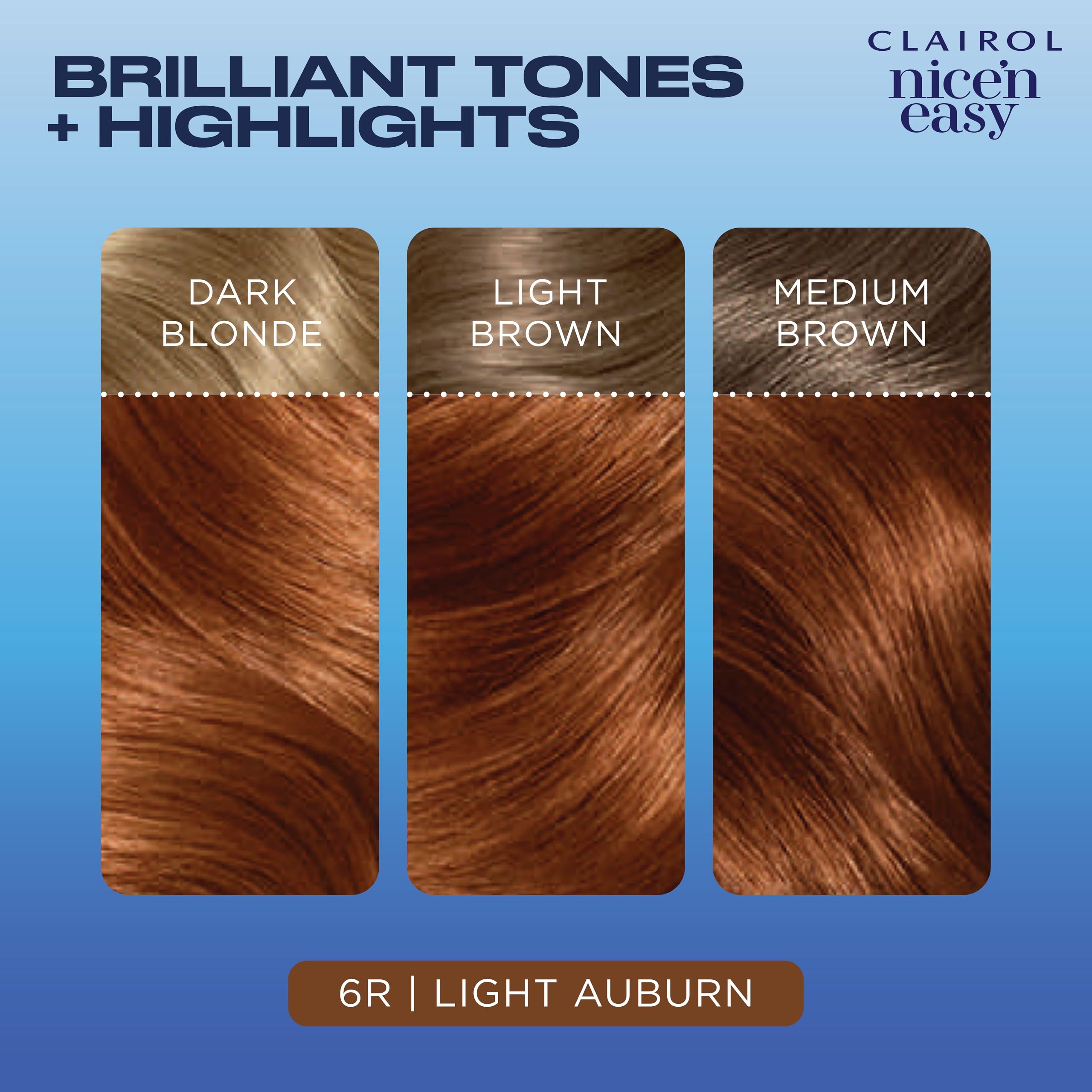 Hair during color processing with Clairol Nice'n Easy 6R shade