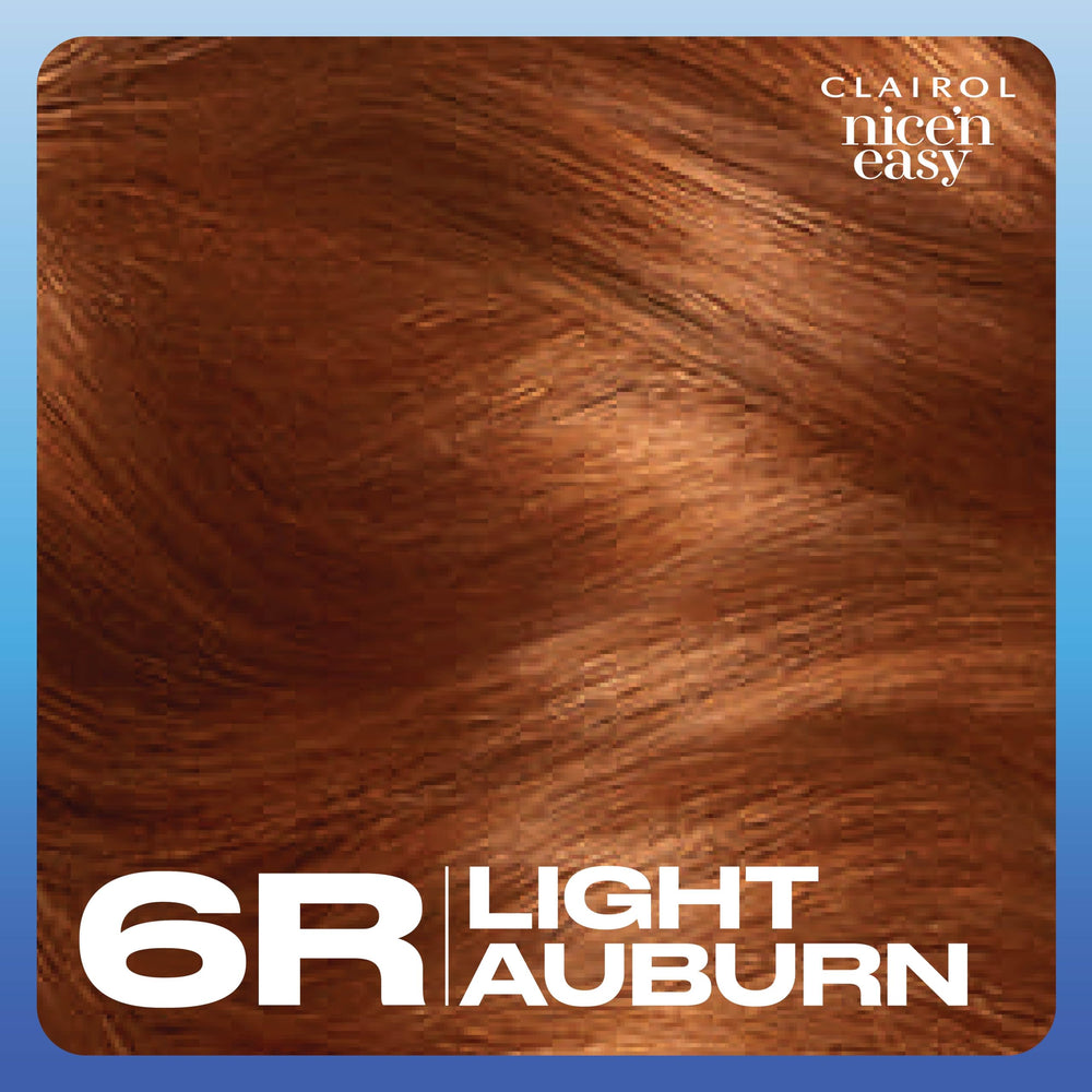 Color result across roots to midlength with Clairol Nice'n Easy 6R