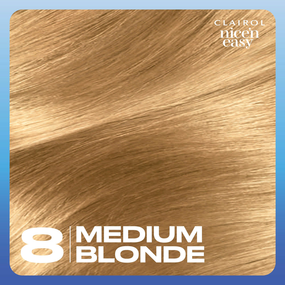 Clairol Nice'n Easy glossy final result after color processing.