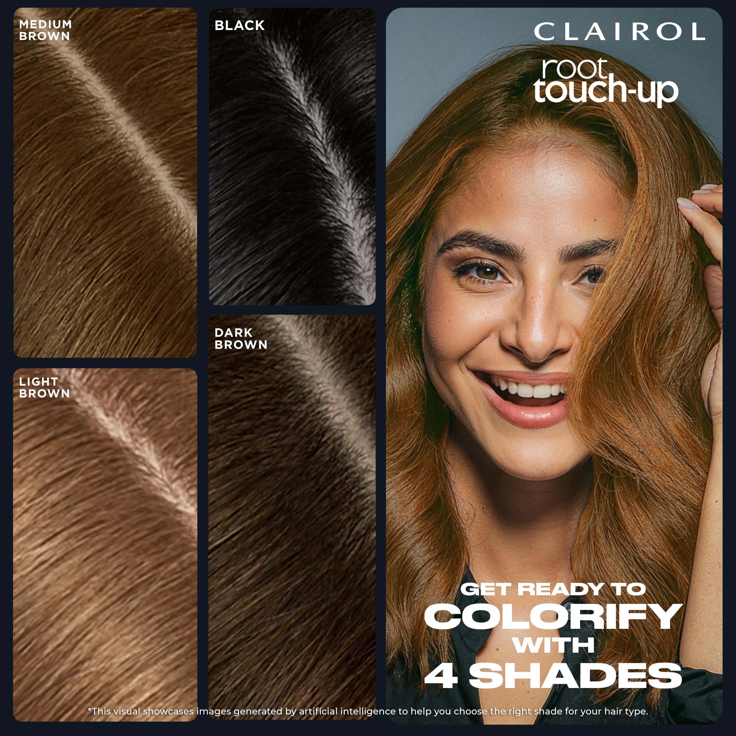 Clairol packaging with applicator included for quick, mess-free touch-ups