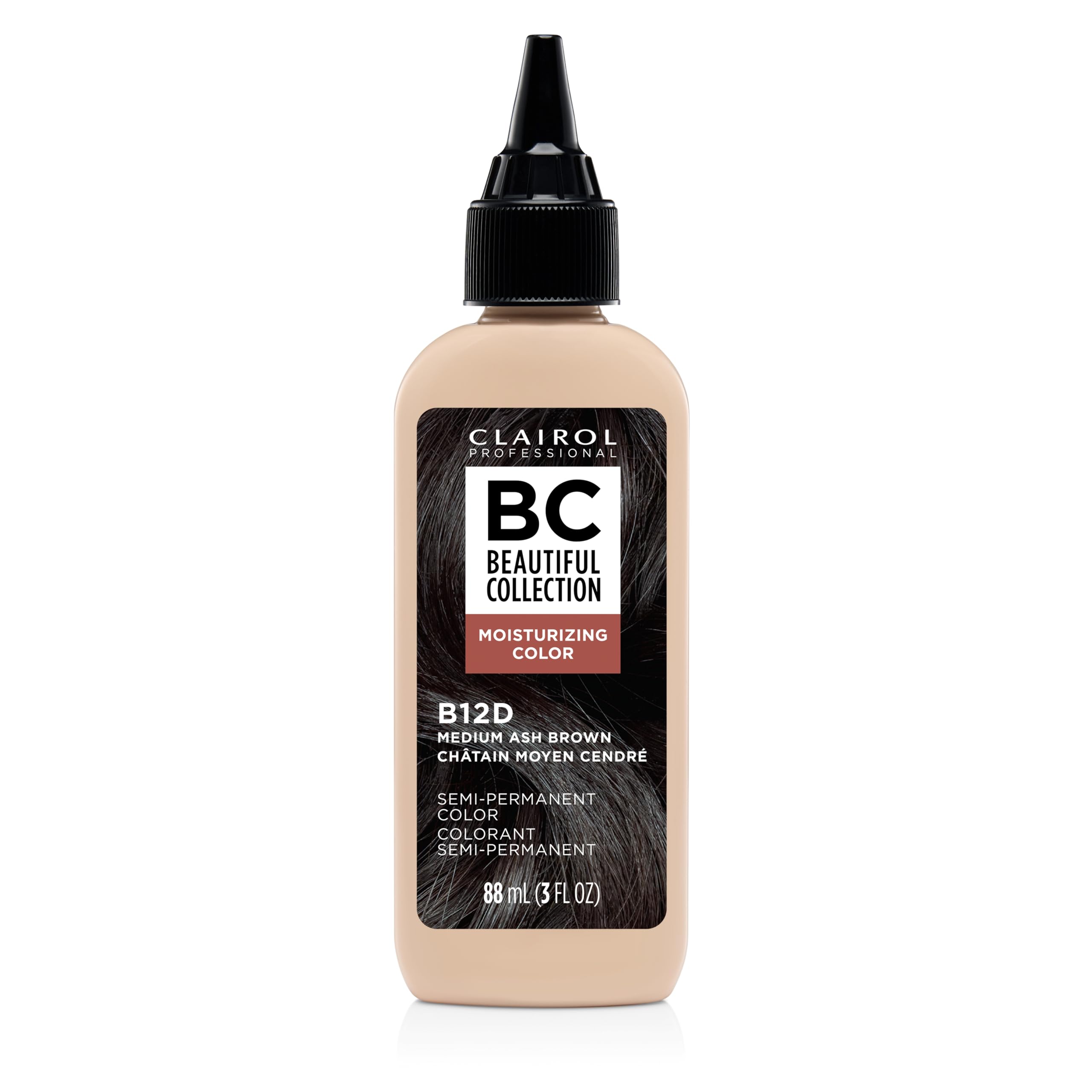 Clairol Professional Beautiful Collection 12D ash brown bottle-pour enables smooth, even color application.