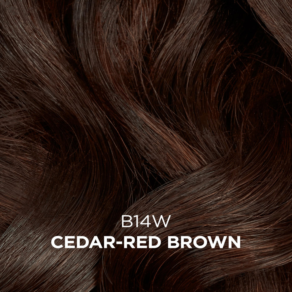 Clairol Professional Beautiful Collection Cedar Red Brown swatch shows natural result