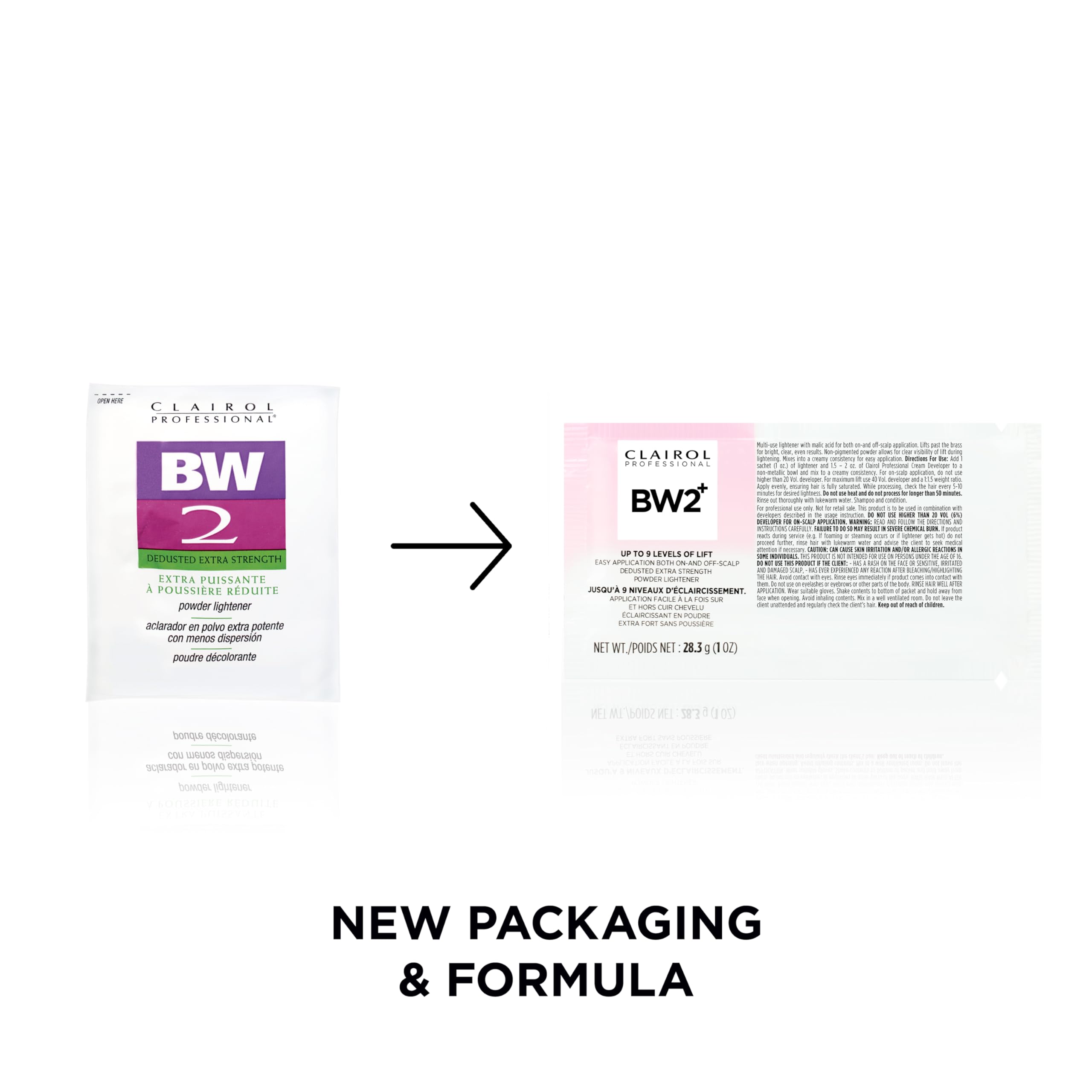 Creamy BW2+ powder pour showing easy, on- and off-scalp application