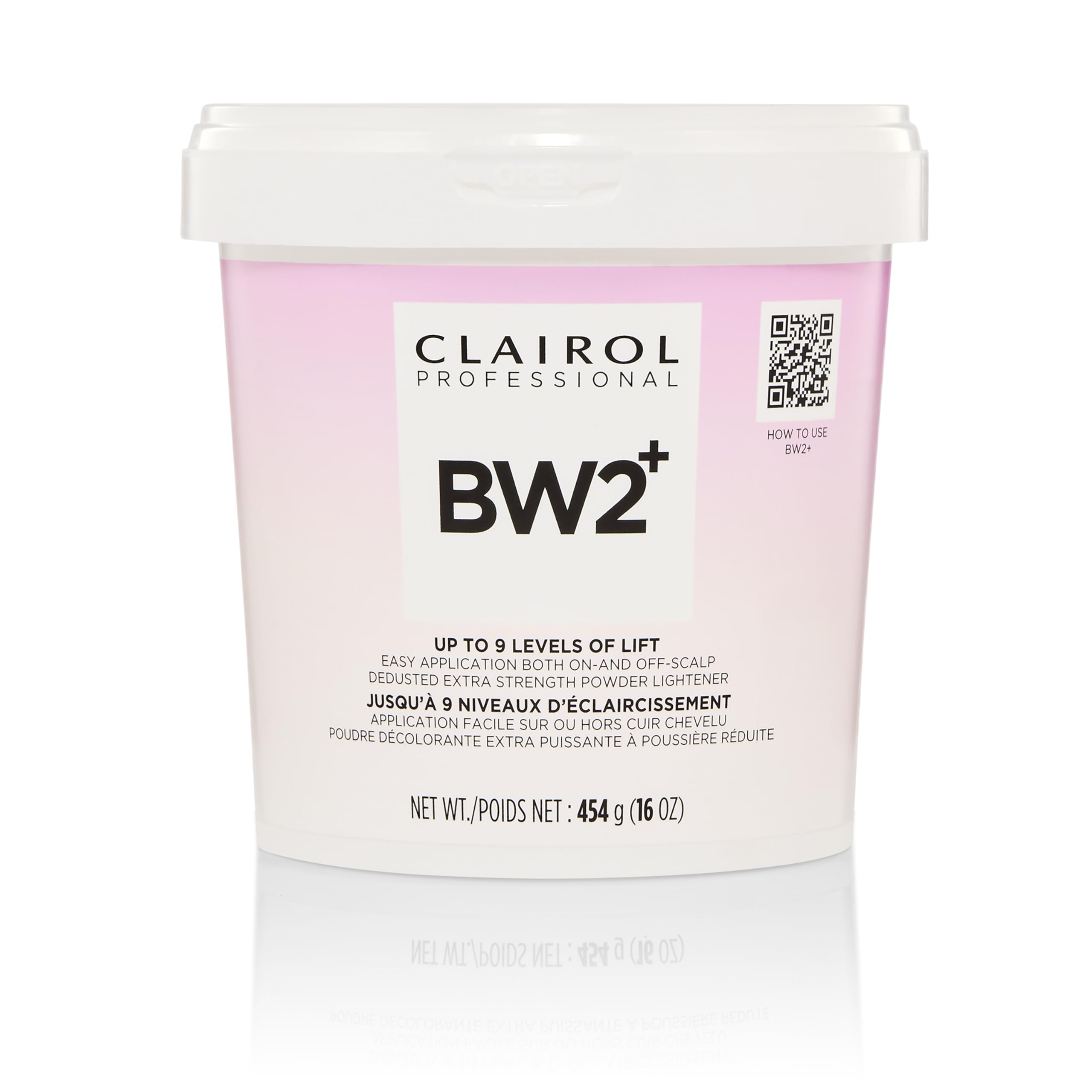 Clairol Professional BW2+ dedusted powder tub for fast, even lift.
