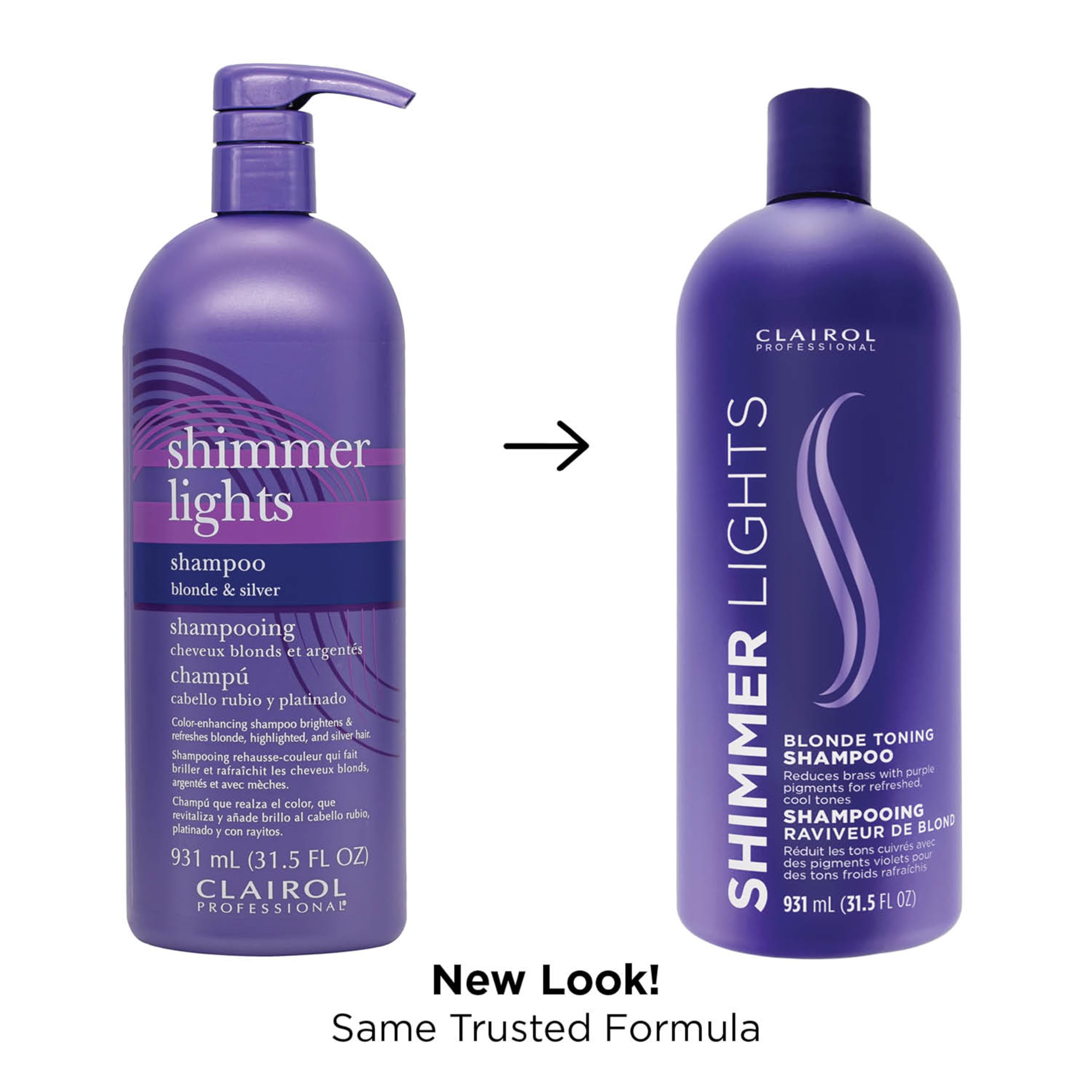 Cabello brillante tras uso de Clairol Profesional Purpura.