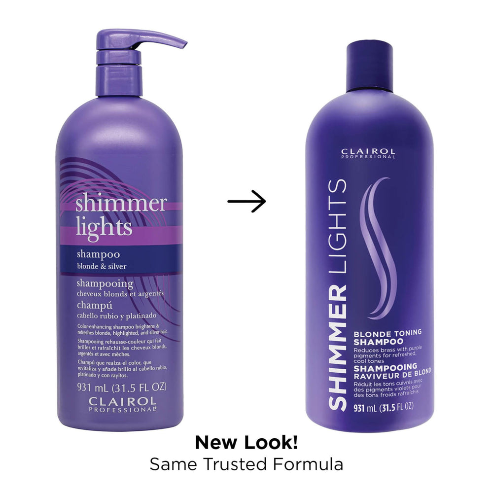 Cabello brillante tras uso de Clairol Profesional Purpura.
