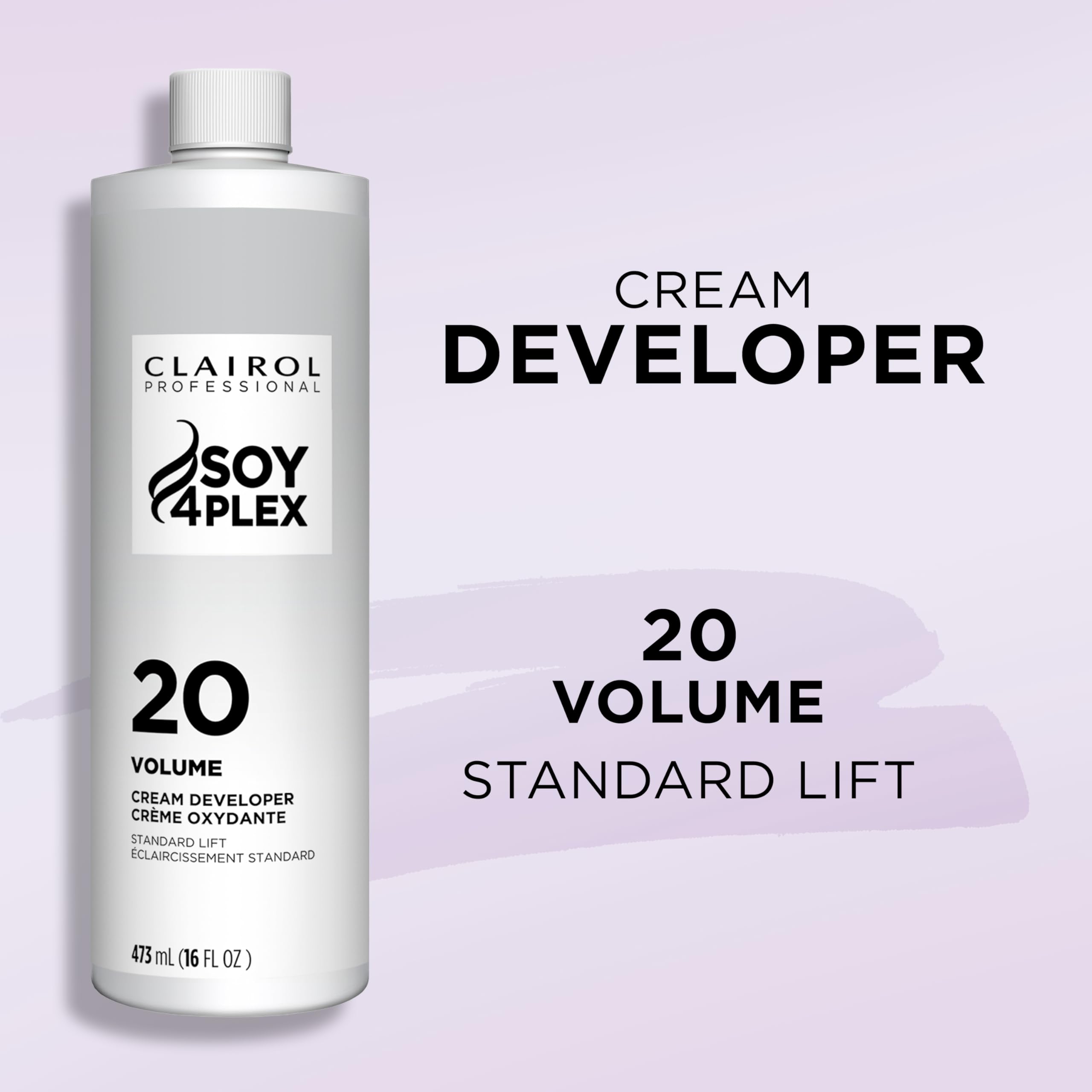 Clairol Professional Crème Permanente 20 Volume result shows gray coverage and even tone.