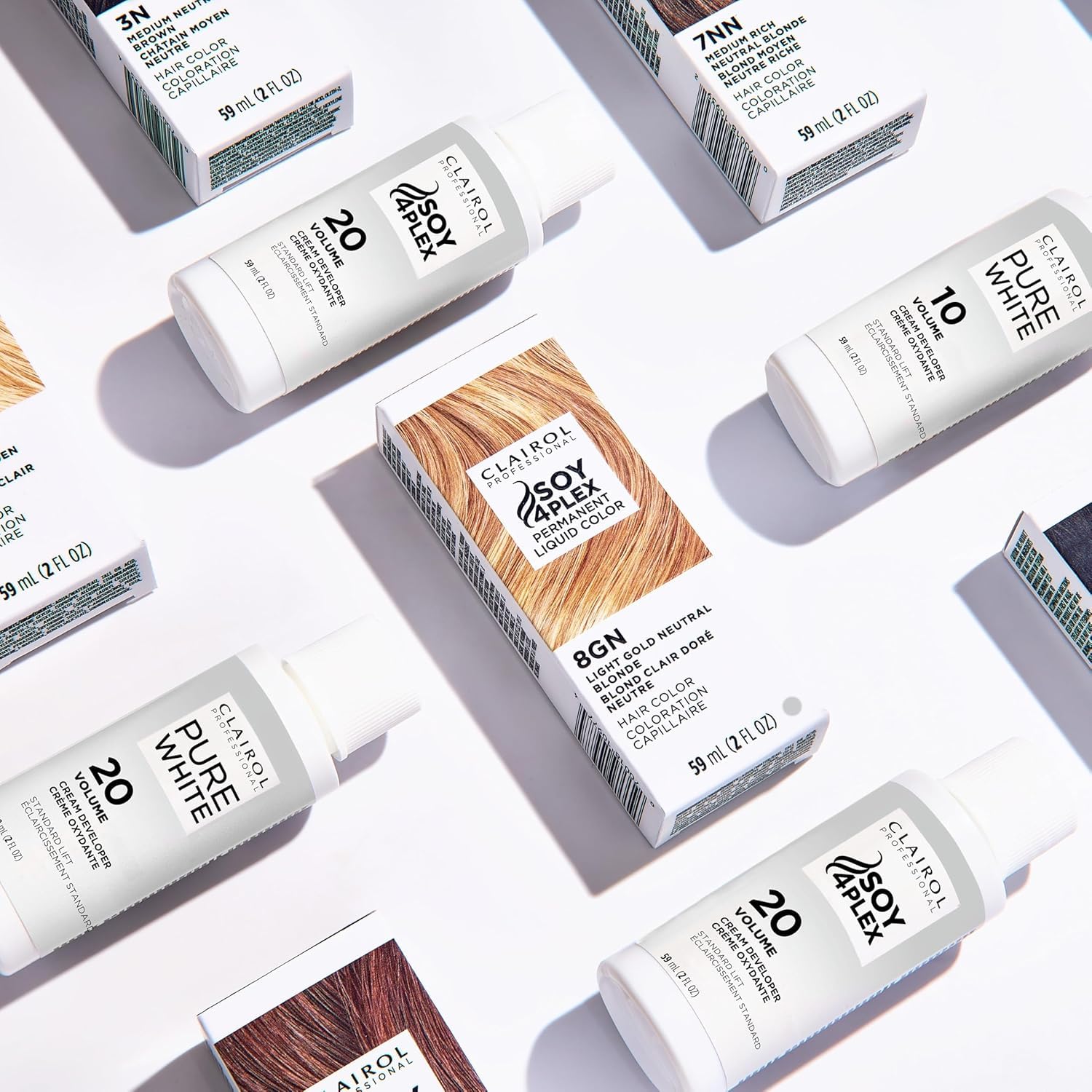 Clairol Professional Crème Permanente 20 Volume packaging highlights hygienic design.
