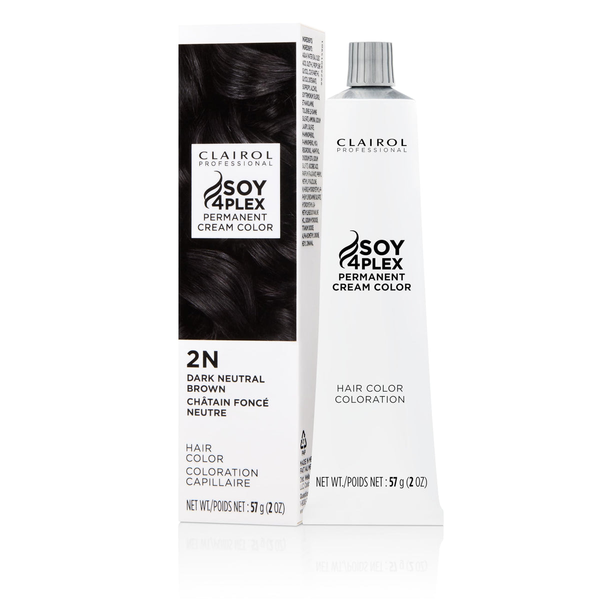 Clairol Professional Creme Permanente 2n bottle showing rich color and conditioning shine