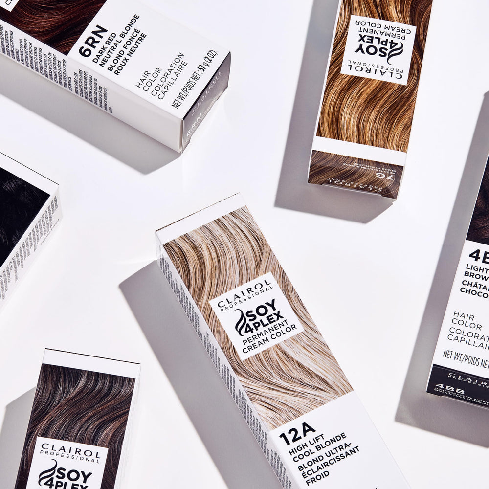 Clairol Professional Creme Permanente final color on hair shows rich, conditioned tone