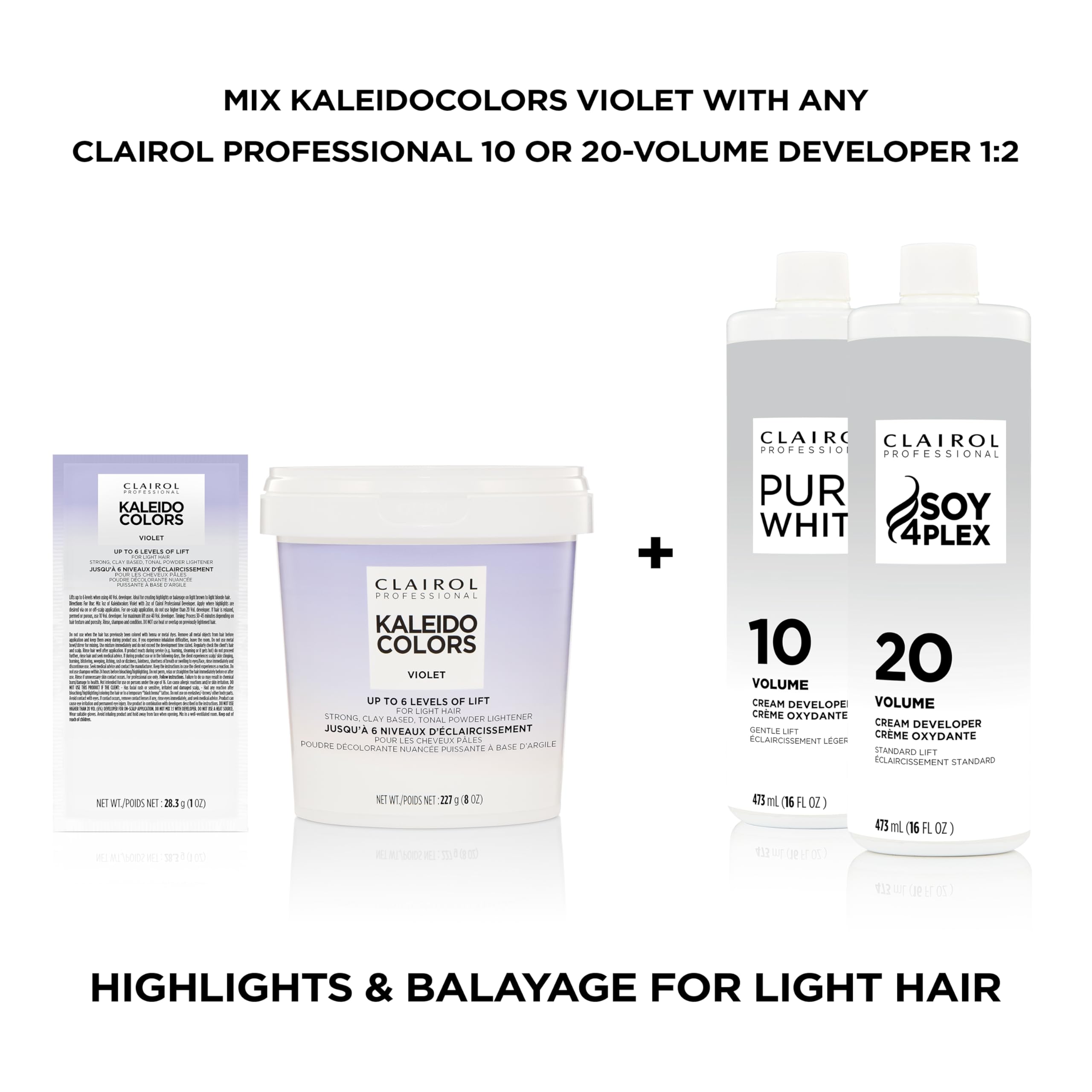 Kaleidocolors violet aloe-vera-essence keeps hair moisturized during lightening