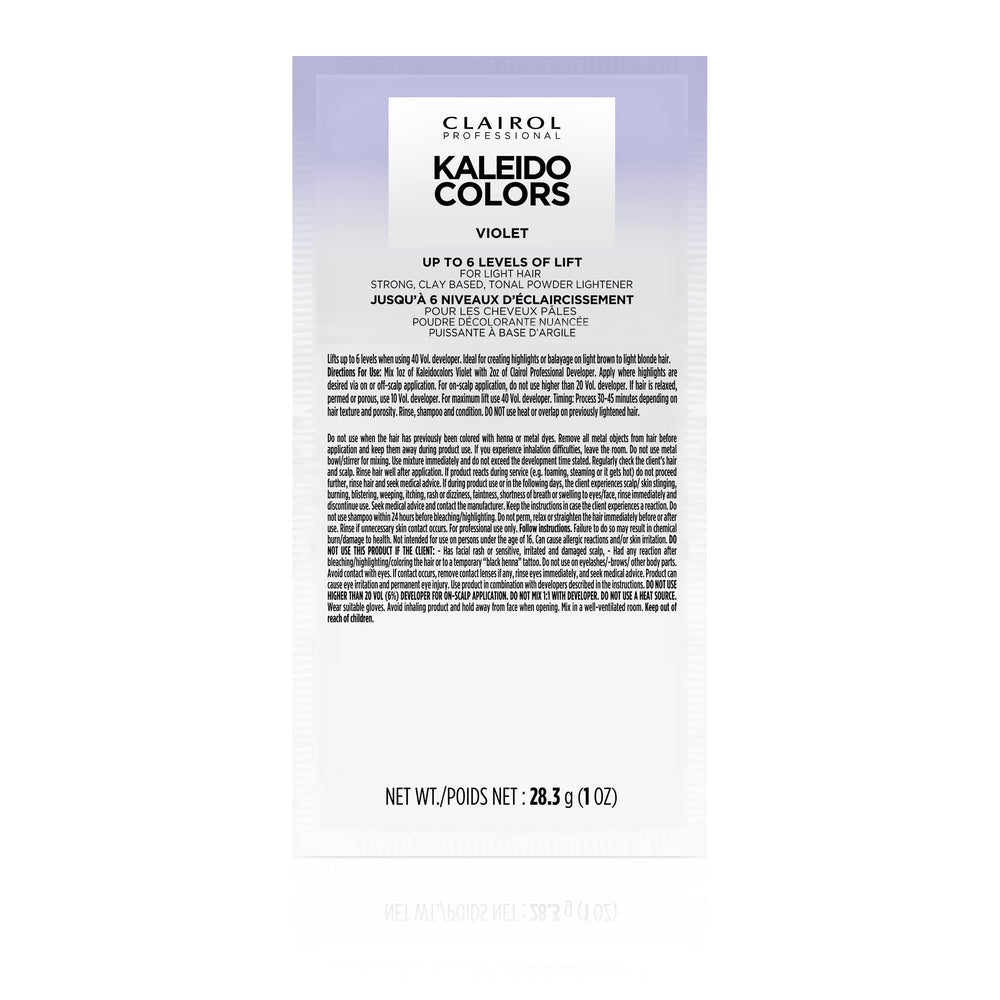 Clairol Professional Kaleidocolors violet bottle for quick, even lightening and toned results