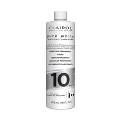 Clairol Professional Pure White 10 Volume Creme Developer bottle for smooth mixing