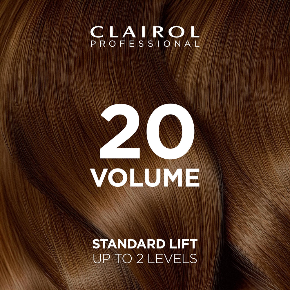 Clairol Professional Pure White 20 Volume developer for bowl-and-brush application with easy spreadability