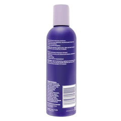 Etiqueta del acondicionador morado Shimmer Lights, detalle de información de uso