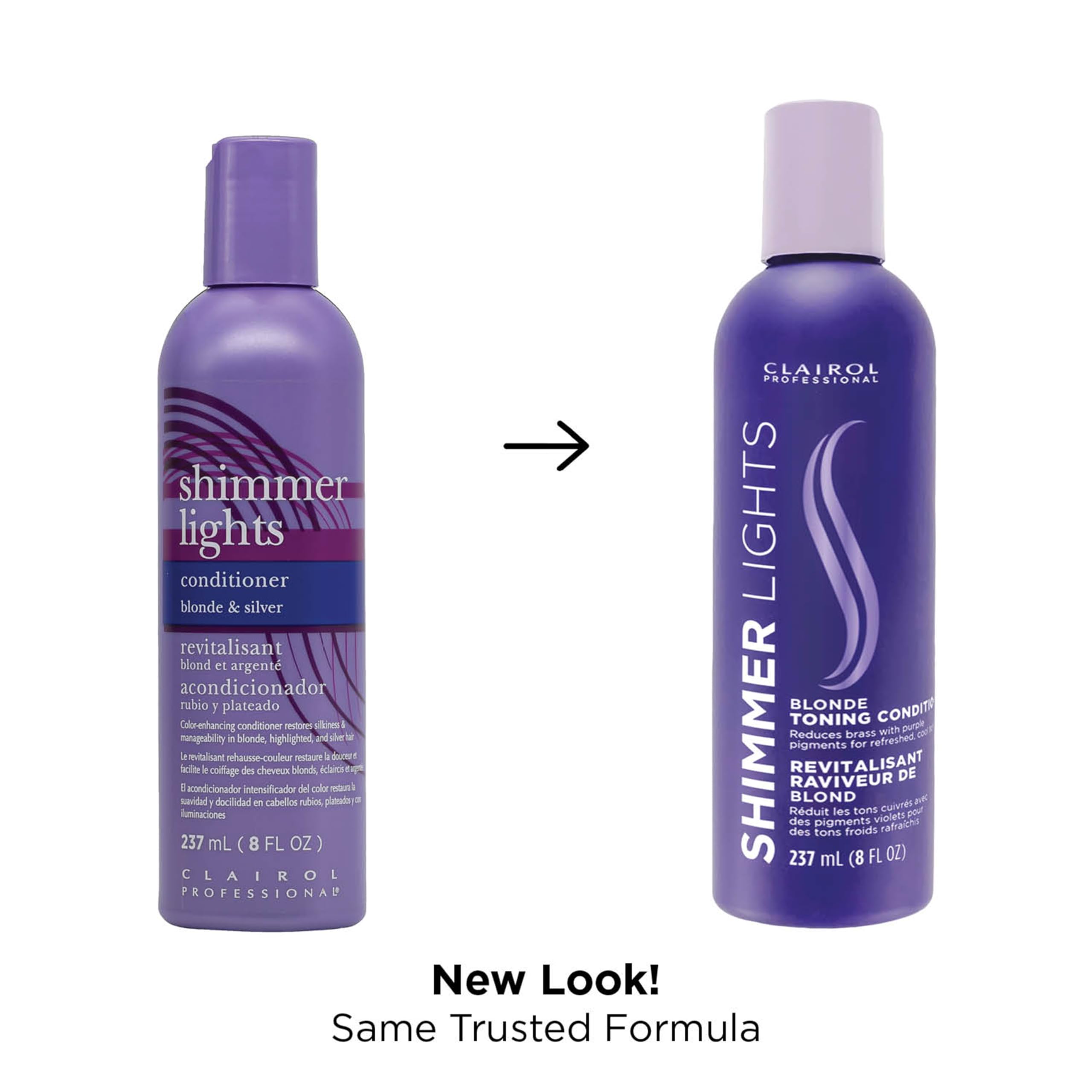 Textura cremosa del acondicionador morado Shimmer Lights para cabello rubio