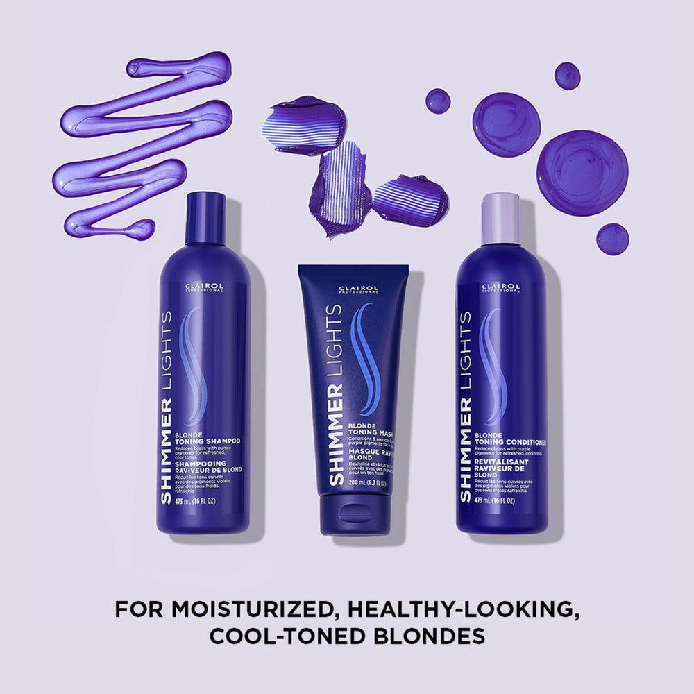 Tono púrpura para rubios con Clairol Profesional Purpura.