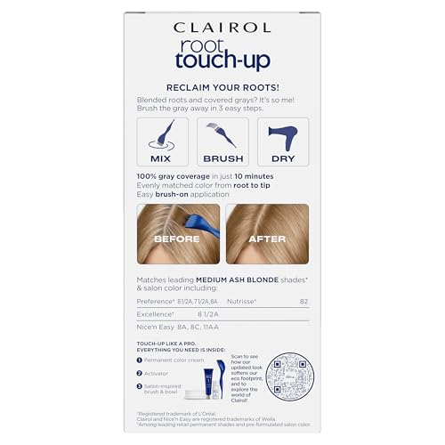 Clairol Root Touch-Up color bottle 8.5A shade for quick gray coverage at home.