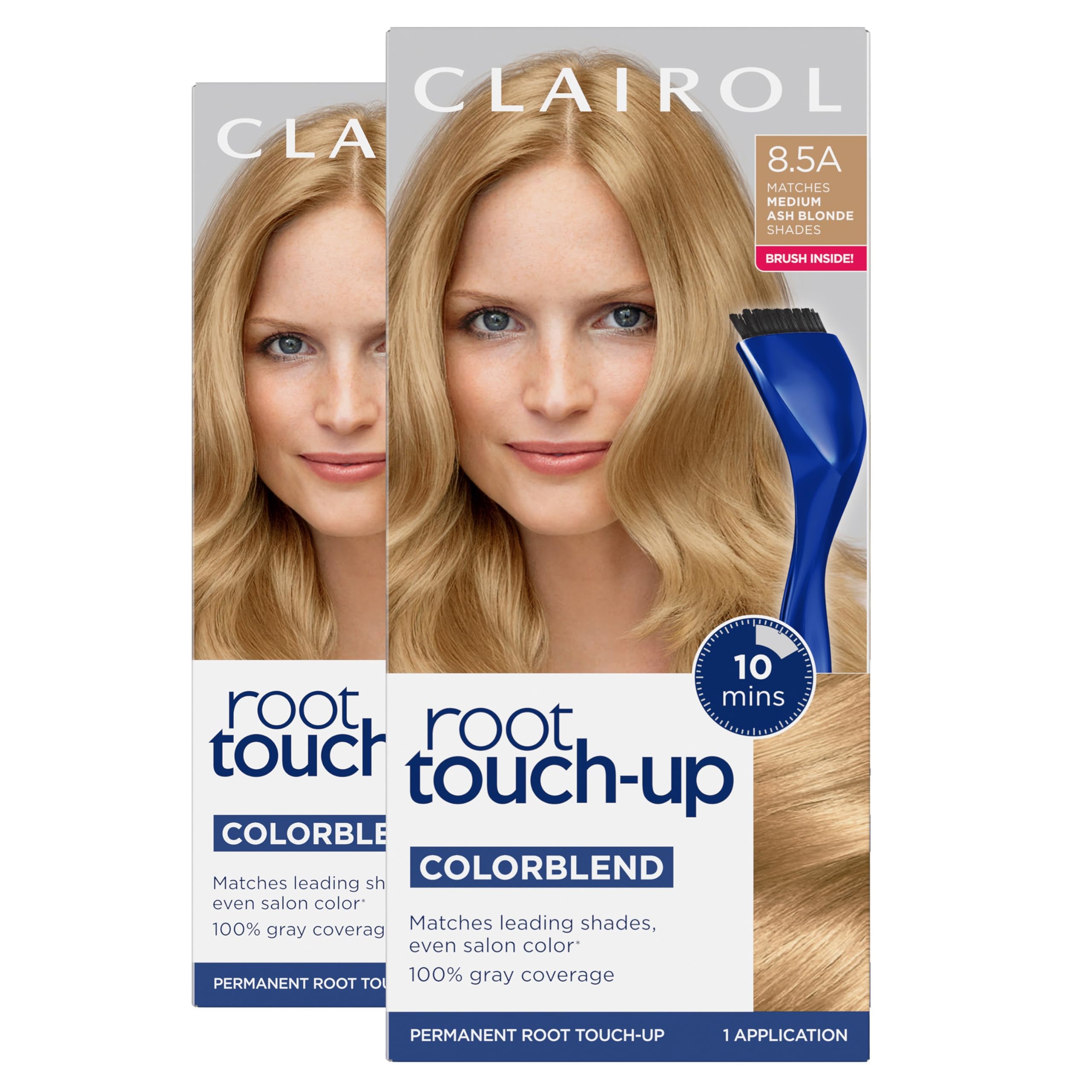 Clairol Root Touch-Up kit with brush and bowl for precise, salon-like application.