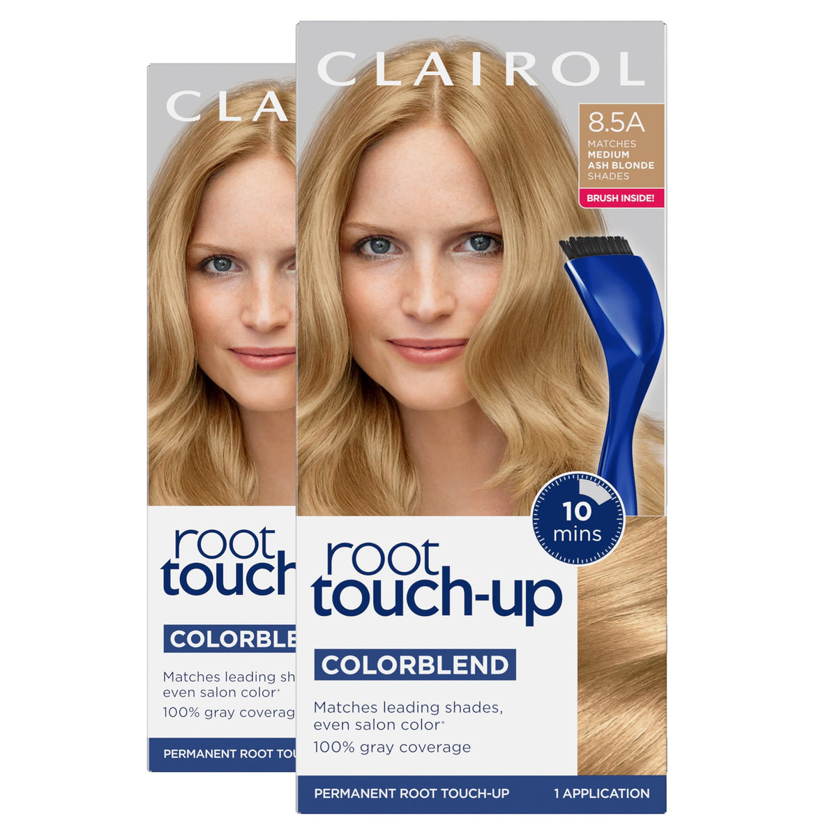 Clairol Root Touch-Up kit with brush and bowl for precise, salon-like application.