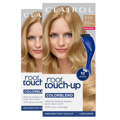 Clairol Root Touch-Up kit with brush and bowl for precise, salon-like application.