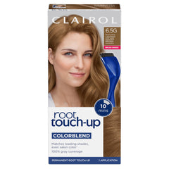 Clairol Root Touch-Up kit with brush and bowl for fast, natural-looking root refresh.